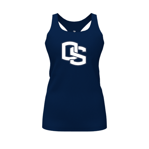 [FT0TRBNV-FYS-LOGO2] Decker Racerback Tank Top (Female Youth S, Navy, Logo 2)