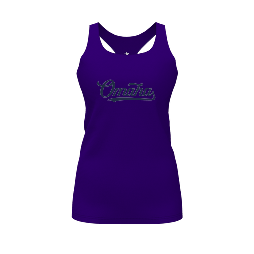 [FT0TRBPP-FYS-LOGO1] Decker Racerback Tank Top (Female Youth S, Purple, Logo 1)