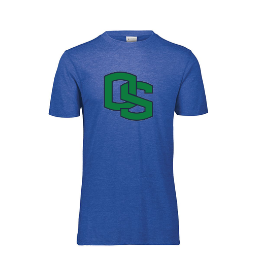 [FTSCUBRY-YS-LOGO3] Decker Youth Tri-Blend T-Shirt - Short Sleeve (Youth S, Royal, Logo 3)
