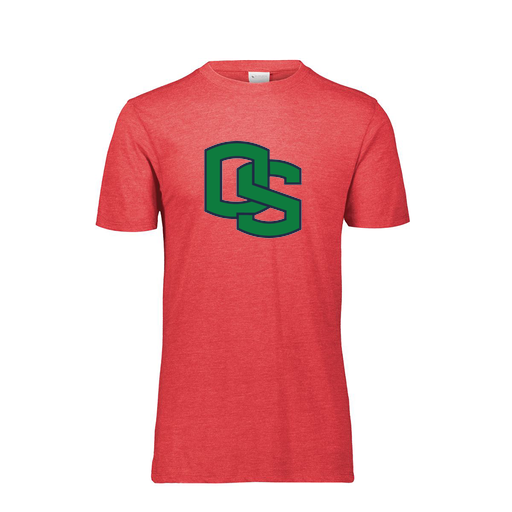 [FTSCUBRD-YS-LOGO3] Decker Youth Tri-Blend T-Shirt - Short Sleeve (Youth S, Red, Logo 3)