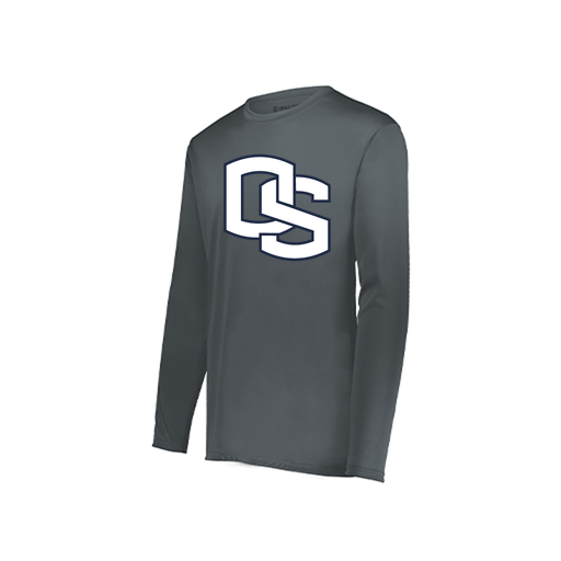 [222822.059.XS-LOGO2] Men's LS Smooth Sport Shirt (Adult XS, Gray, Logo 2)