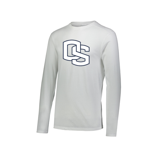 [FTLCUBWH-AXS-LOGO2] Decker Men's Tri-Blend T-Shirt - Long Sleeve (Adult XS, White, Logo 2)