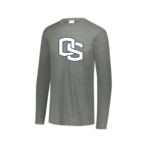 [FTLCUBGY-AXS-LOGO2] Decker Men's Tri-Blend T-Shirt - Long Sleeve (Adult XS, Gray, Logo 2)