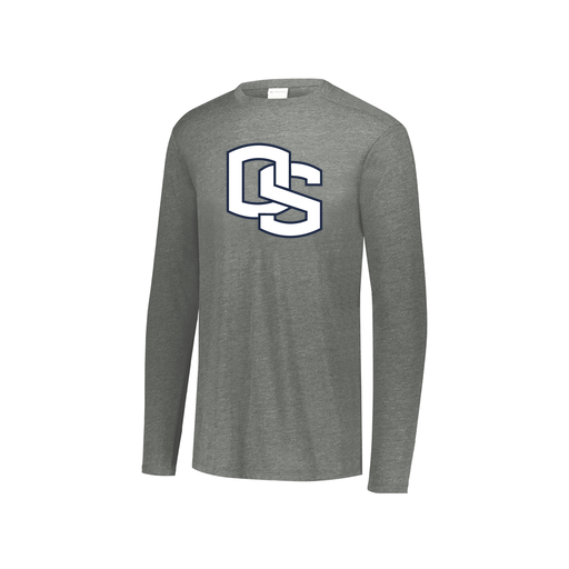 [FTLCUBGY-YS-LOGO2] Decker Youth Tri-Blend T-Shirt - Long Sleeve (Youth S, Gray, Logo 2)