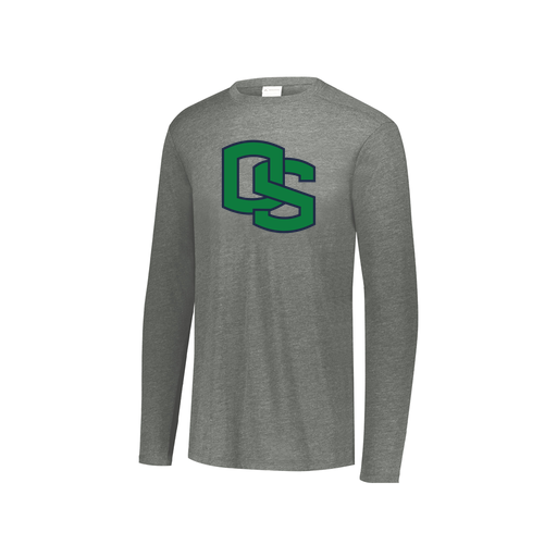 [FTLCUBGY-YS-LOGO3] Decker Youth Tri-Blend T-Shirt - Long Sleeve (Youth S, Gray, Logo 3)
