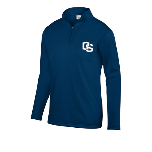 [FOLQFFNV-YS-LOGO2] Decker Youth FlexFleece 1/4 Zip (Youth S, Navy, Logo 2)