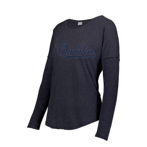 [FTLCUBNV-FAXS-LOGO1] Decker Women's Tri-Blend T-Shirt - Long Sleeve (Female Adult XS, Navy, Logo 1)