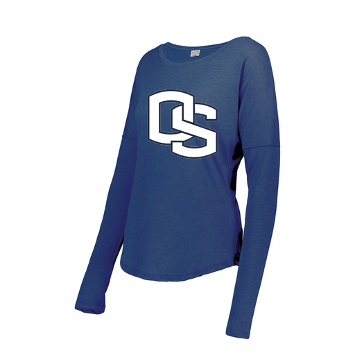 [FTLCUBRY-FAXS-LOGO2] Decker Women's Tri-Blend T-Shirt - Long Sleeve (Female Adult XS, Royal, Logo 2)