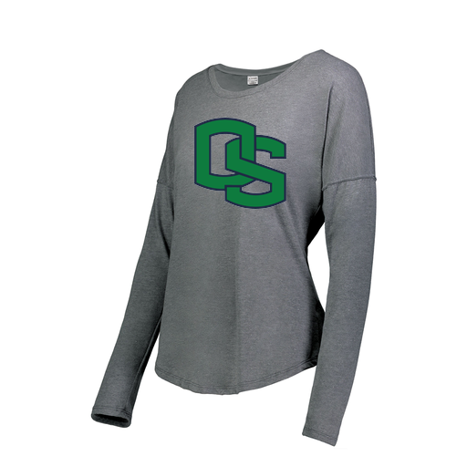 [FTLCUBGY-FAXS-LOGO3] Decker Women's Tri-Blend T-Shirt - Long Sleeve (Female Adult XS, Gray, Logo 3)